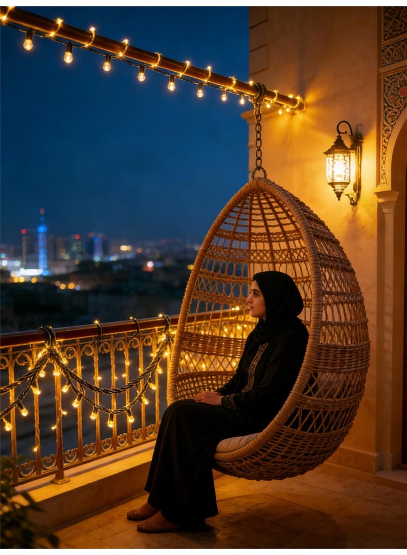 Topyich 49ft 150 LEDRamadan Lights,  Warm White Ramadan Curtain String Lights, 8 Modes Lighting Ramadan Decorations for Indoor Outdoor - Image 4